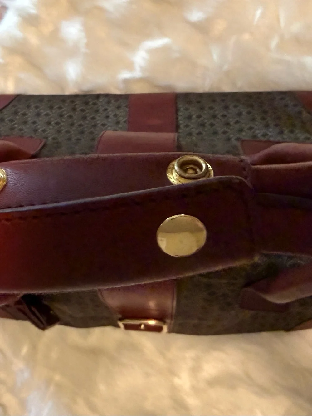 Vintage Hartmann Diamond Wings Leather Trim Travel Tote Weekender Duffel Bag